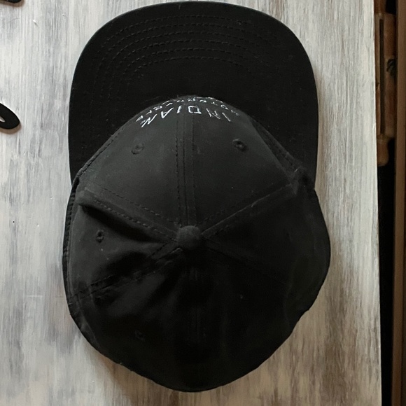 Indian Motorcycle Black on Black Embroidered Hat Ball Cap - Picture 6 of 9